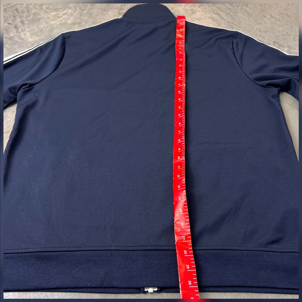 Original Penguin Navy Blue Track Jacket XXL White Sleeve Stripe Full Zip - Picture 8 of 11